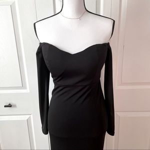 Off Shoulder Black Gown